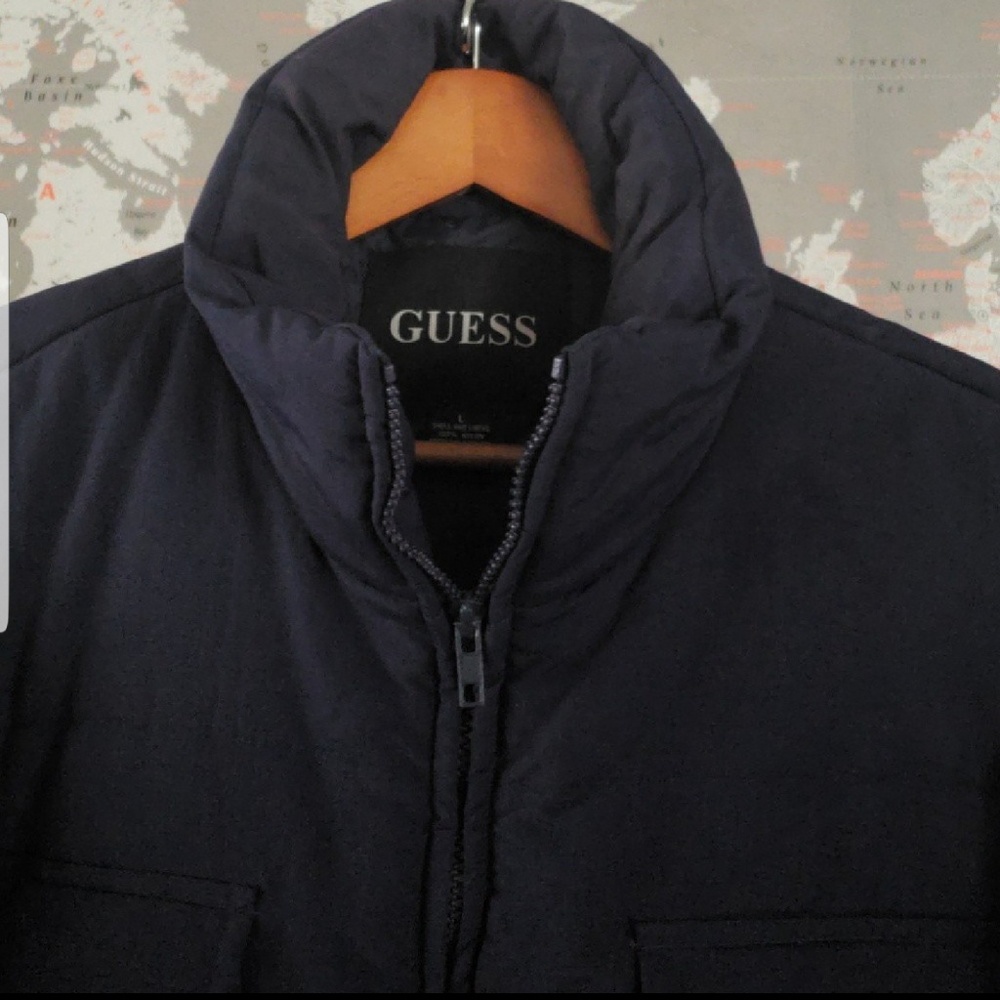 Guess Blue Puffy Winter Jacket Size Large
